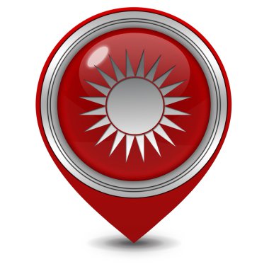 Güneş işaretçi simgesi beyaz arka plan üzerinde