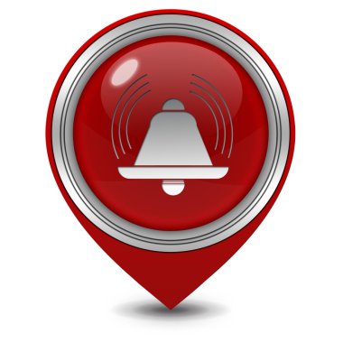 Alarm işaretçi simgesi beyaz zemin üzerine