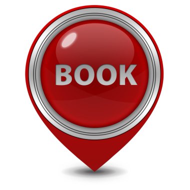 Kitap işaretçi simgesi beyaz arka plan üzerinde