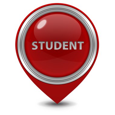 Öğrenci işaretçi simgesi beyaz arka plan üzerinde