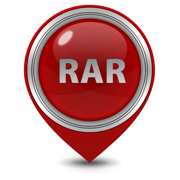 Значок указателя RAR на белом фоне — стоковое фото