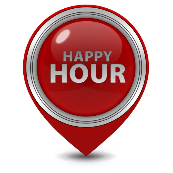 Happy hour pointer icon on white background — Stock Photo, Image