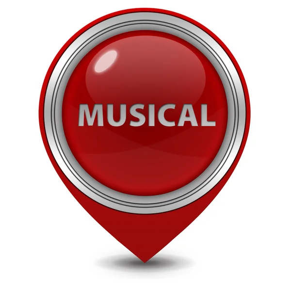 Musical pointer icon on white background — Stock Photo, Image