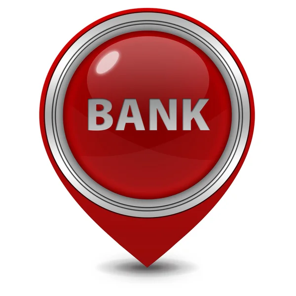 Icono de puntero de banco sobre fondo blanco — Foto de Stock