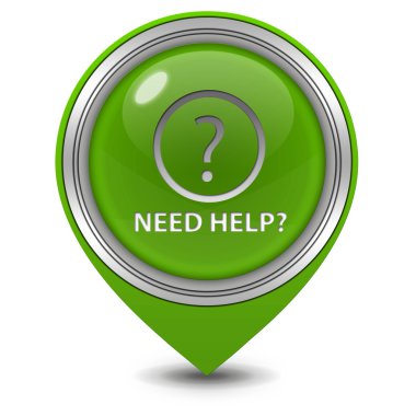 İşaretçi simgesi beyaz zemin üzerine yardım