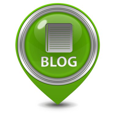 Blog işaretçi simgesi beyaz zemin üzerine