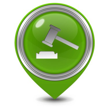 Beyaz arka plan üzerine açık artırma işaretçi simgesi