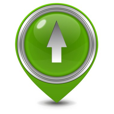 Beyaz arka plan üzerinde yukarı ok işaretçi simgesi