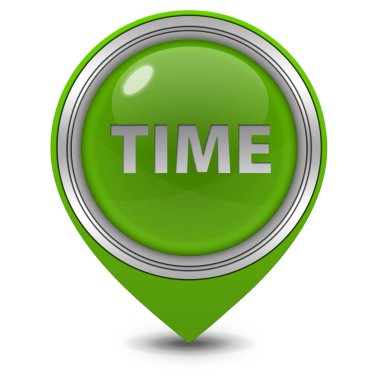 Zaman işaretçi simgesi beyaz arka plan üzerinde