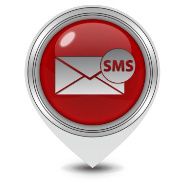SMS işaretçi simgesi beyaz zemin üzerine