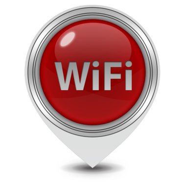 WiFi işaretçi simgesi beyaz zemin üzerine
