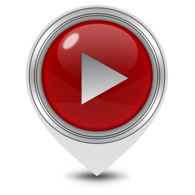 İşaretçi simgesi beyaz arka plan üzerinde oynamak