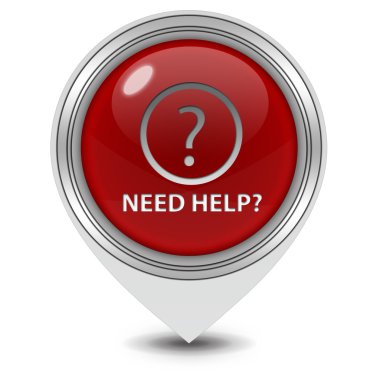 İşaretçi simgesi beyaz zemin üzerine yardım