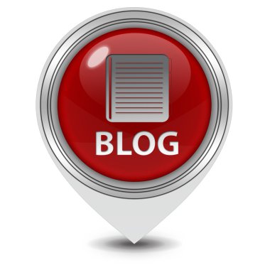 Blog işaretçi simgesi beyaz zemin üzerine