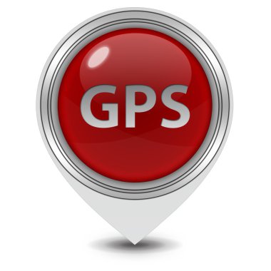 GPS işaretçi simgesi beyaz zemin üzerine