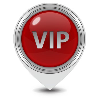 VIP işaretçi simgesi beyaz zemin üzerine
