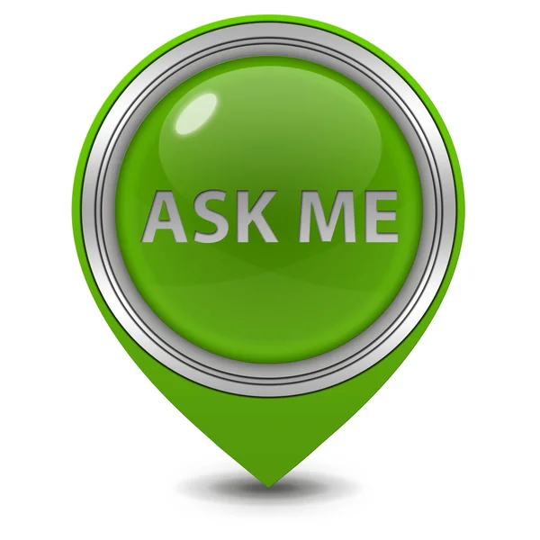 Ask me pointer icon on white basic — стоковое фото