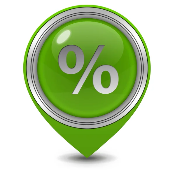 Percent pointer icon on white background — Stock Photo, Image