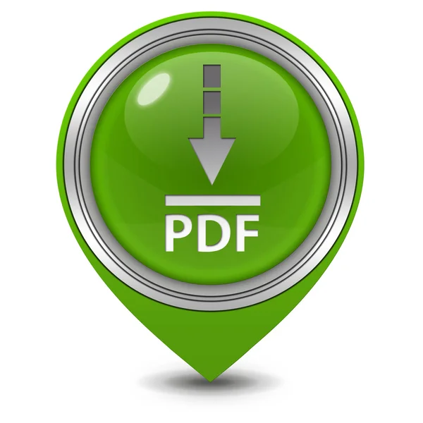PDF Pobierz wskaźnik ikona na białym tle — Zdjęcie stockowe