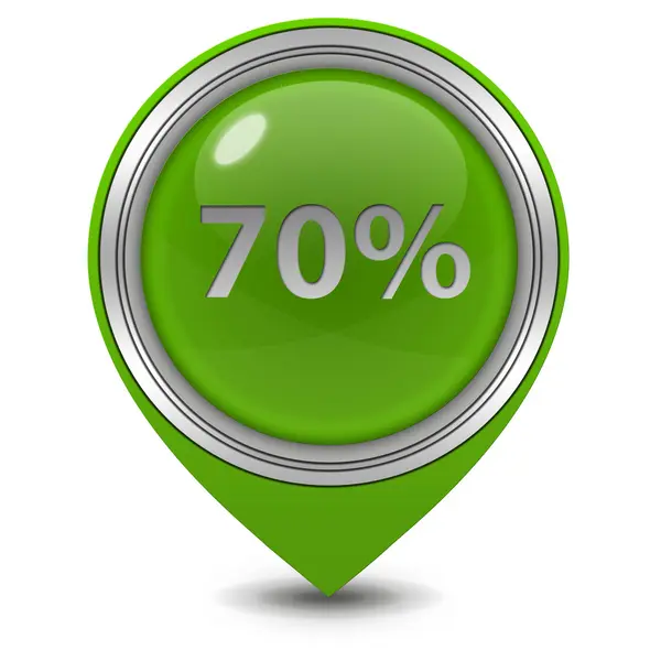 Seventy percent pointer icon on white background — Stock Photo, Image