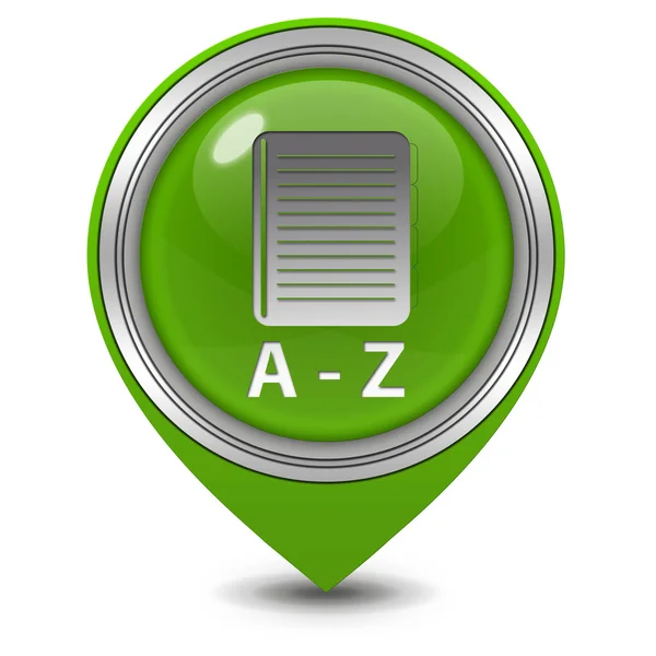 Icona puntatore A-Z su sfondo bianco — Foto Stock