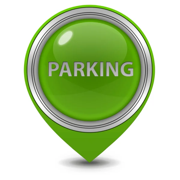 Icona puntatore di parcheggio su sfondo bianco — Foto Stock