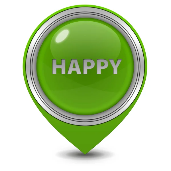 Happy pointer icon on white background — Stock Photo, Image