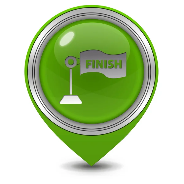 Finish pointer icon on white background — Stock Photo, Image