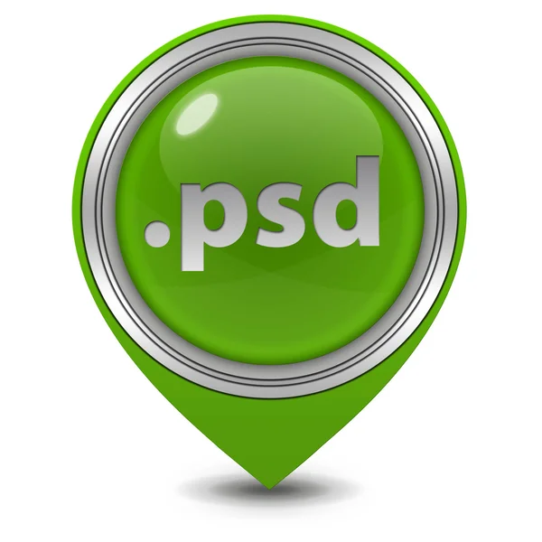 .PSD-pekarikon på vit bakgrund — Stockfoto