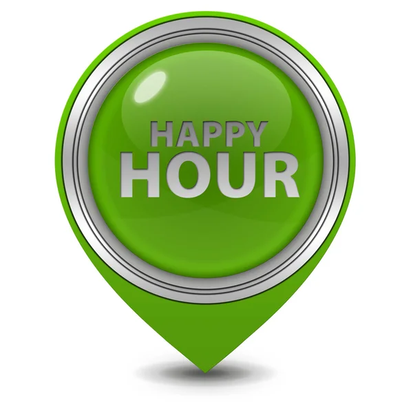 Happy hour pointer icon on white background — Stock Photo, Image