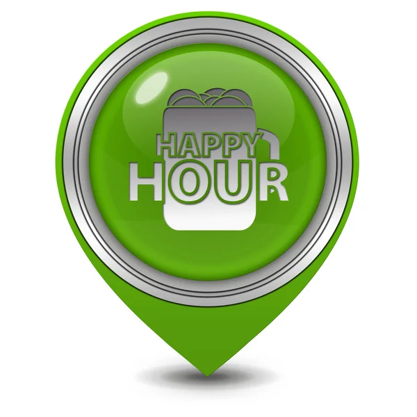 Happy hour pointer icon on white background — Stock Photo, Image