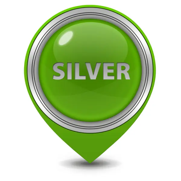 Ikona srebrna wskaźnik na białym tle — Zdjęcie stockowe