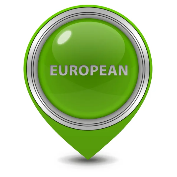 Avrupa işaretçi simgesi beyaz arka plan üzerinde — Stok fotoğraf
