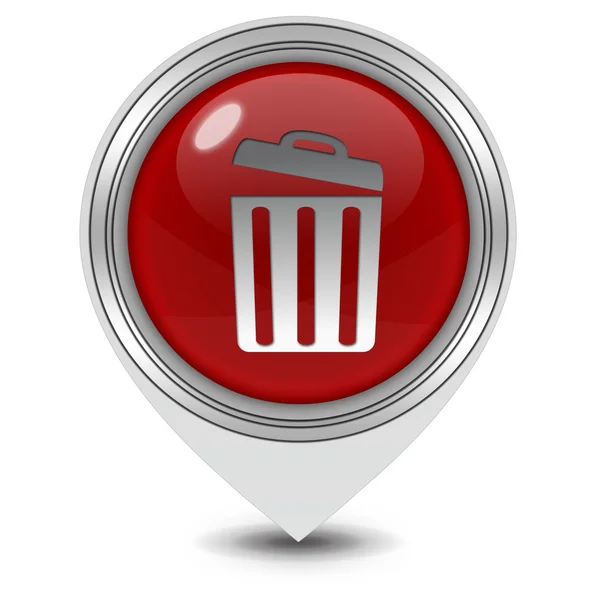 Lixo pode ícone ponteiro no fundo branco — Fotografia de Stock