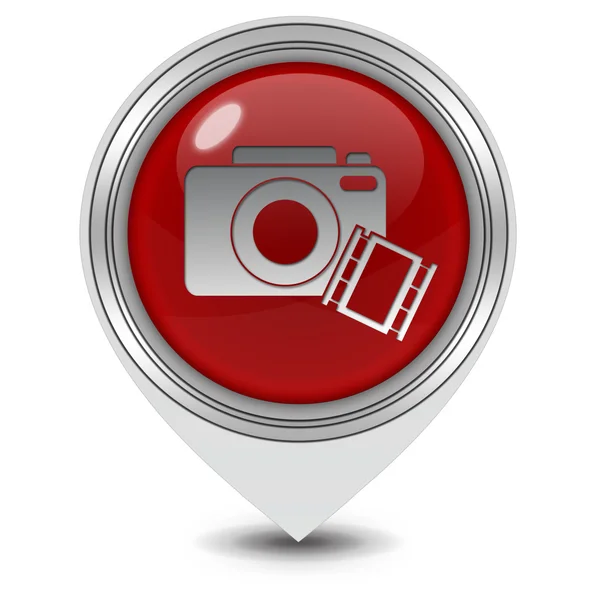 Icono del puntero de la cámara sobre fondo blanco — Foto de Stock