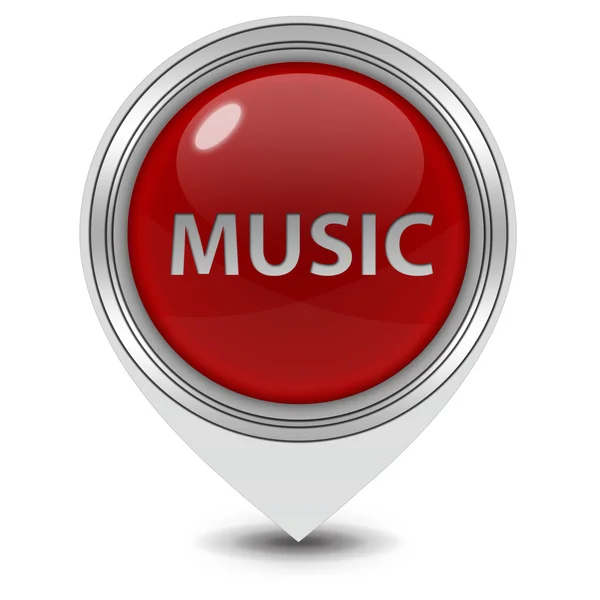 Musik-Zeiger-Symbol auf weißem Hintergrund — Stockfoto
