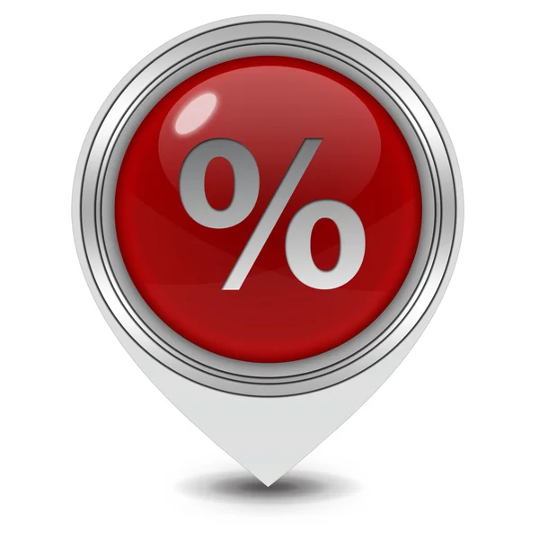 Percent pointer icon on white background — Stock Photo, Image