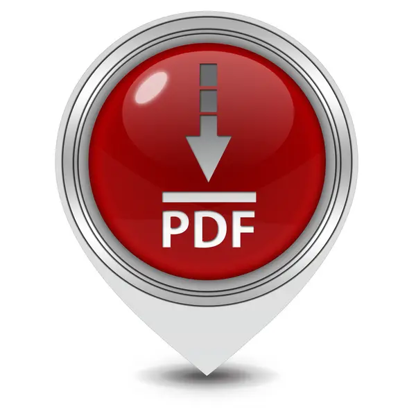 Pdf scaricare l'icona puntatore su sfondo bianco — Foto Stock