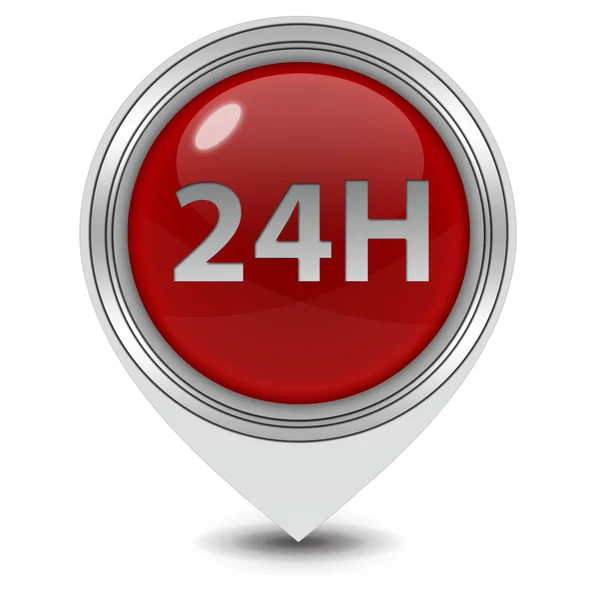 24 hours pointer icon on white background — Stock Photo, Image