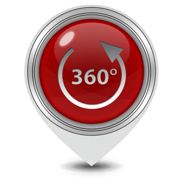 360 degrees pointer icon on white background — Stock Photo, Image