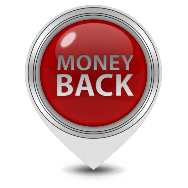 Money back pointer icon on white background — Stock Photo, Image