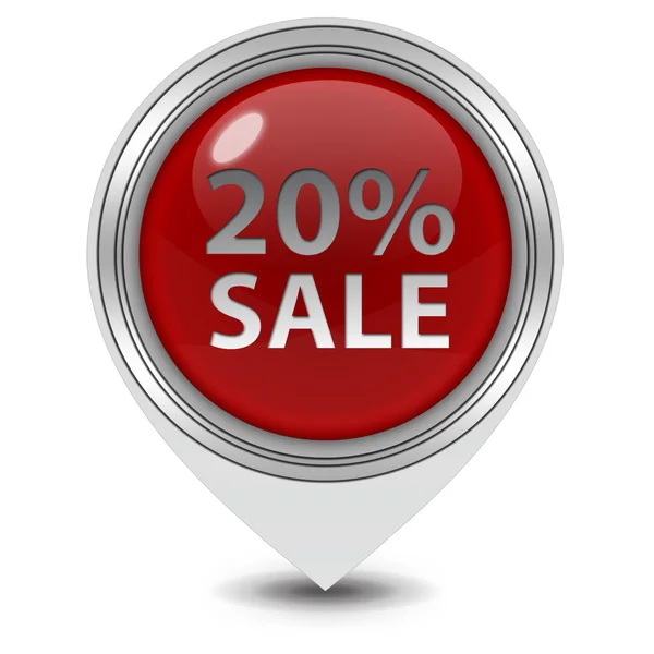 Sale twenty percent pointer icon on white background — Stock Photo, Image