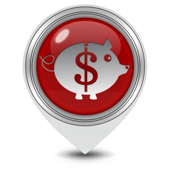 Dollar pig pointer icon on white background — Stock Photo, Image