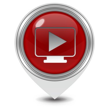 İşaretçi simgesi beyaz arka plan üzerinde oynamak