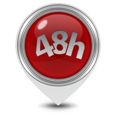 48 saat işaretçi simgesi beyaz arka plan üzerinde