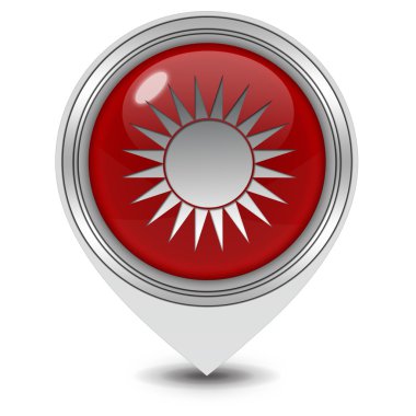 Güneş işaretçi simgesi beyaz arka plan üzerinde