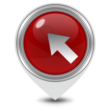 İşaretçi simgesi beyaz zemin üzerine tıklayınız