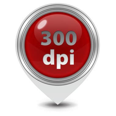 300 dpi işaretçi simgesi beyaz arka plan üzerinde