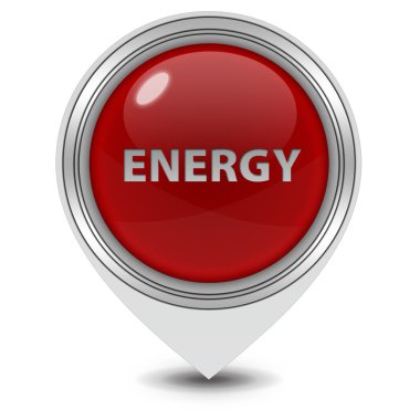 Enerji işaretçi simgesi beyaz arka plan üzerinde