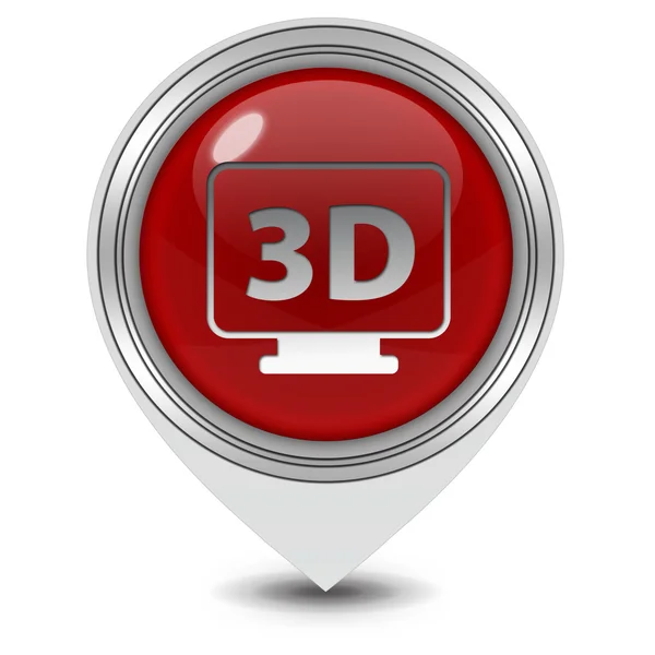 白色背景上的 3d 指针图标。 — 图库照片